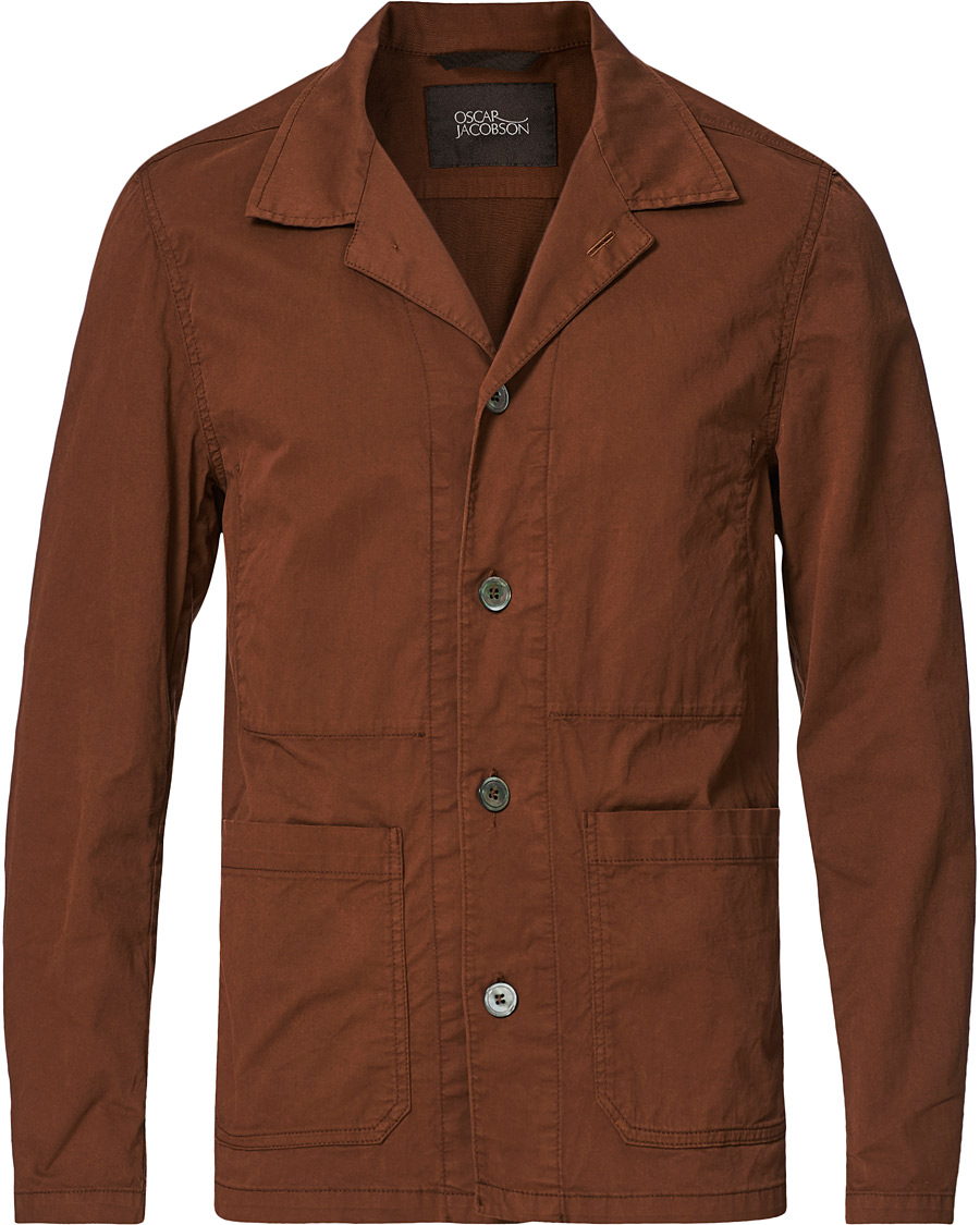 Herre | Skjorter | Oscar Jacobson | Hampus Cotton Shirt Jacket Brown