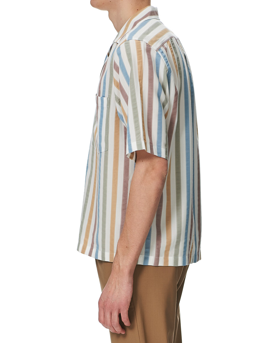 Herre | Skjorter | Oscar Jacobson | Hilmer Short Sleeve Striped Resort Shirt Multi