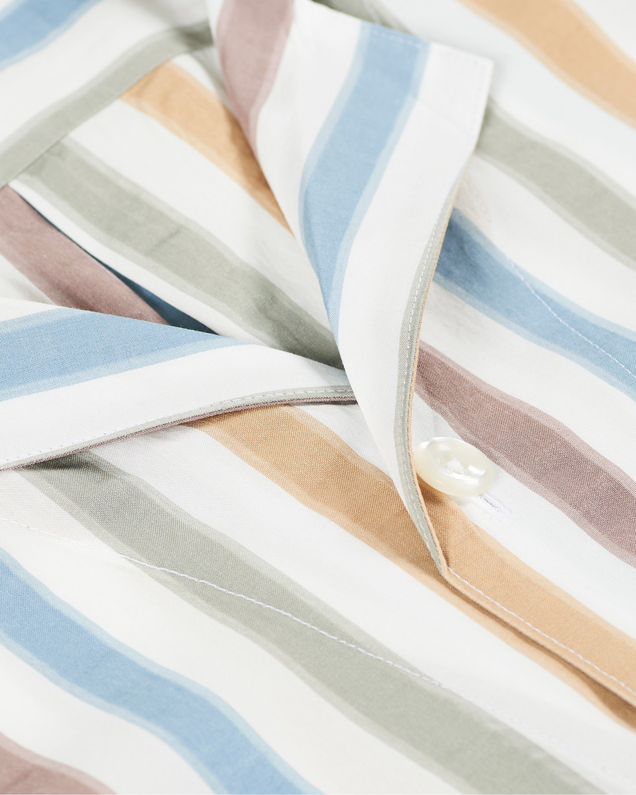 Herre | Skjorter | Oscar Jacobson | Hilmer Short Sleeve Striped Resort Shirt Multi