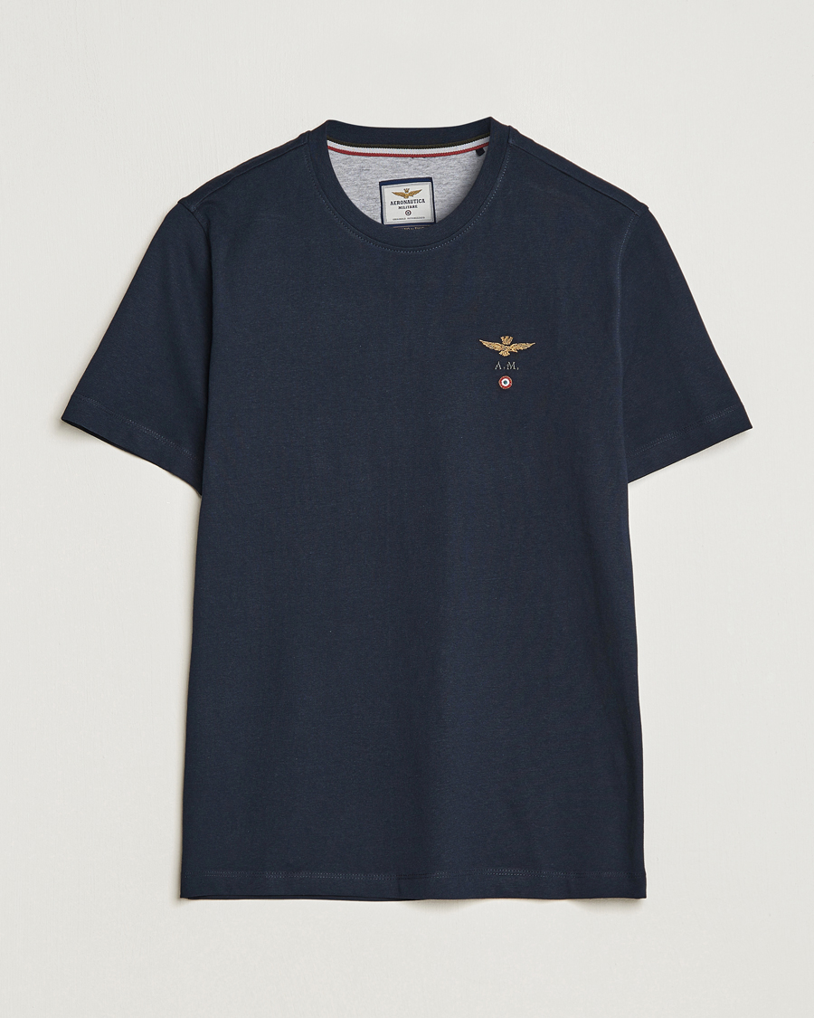 Herre | T-Shirts | Aeronautica Militare | TS1580 Crew Neck Tee Navy