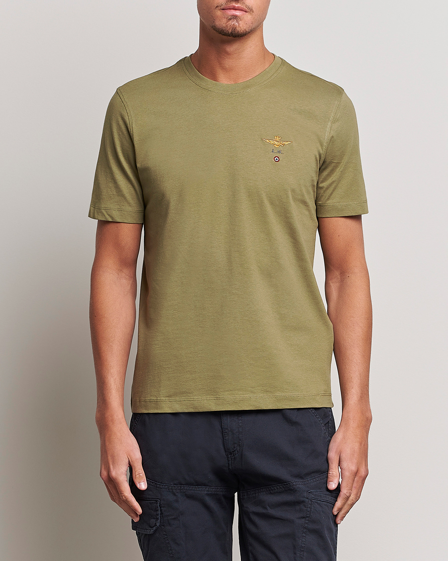 Herre | Kortermede t-shirts | Aeronautica Militare | TS1580 Crew Neck Tee Green