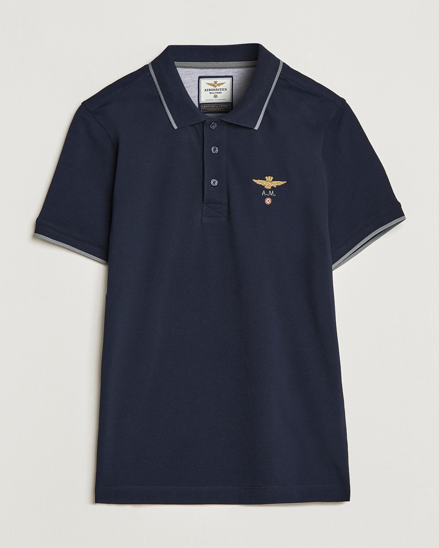 Herre |  | Aeronautica Militare | Garment Dyed Cotton Polo Navy