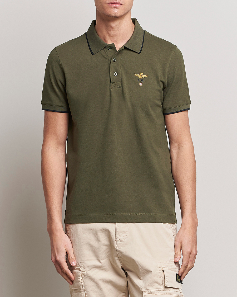 Herre |  | Aeronautica Militare | Garment Dyed Cotton Polo Green