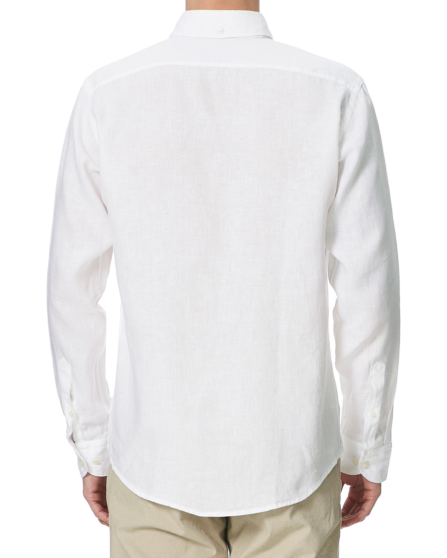 Herre | Skjorter | Eton | Slim Fit Button Down Linen Shirt White