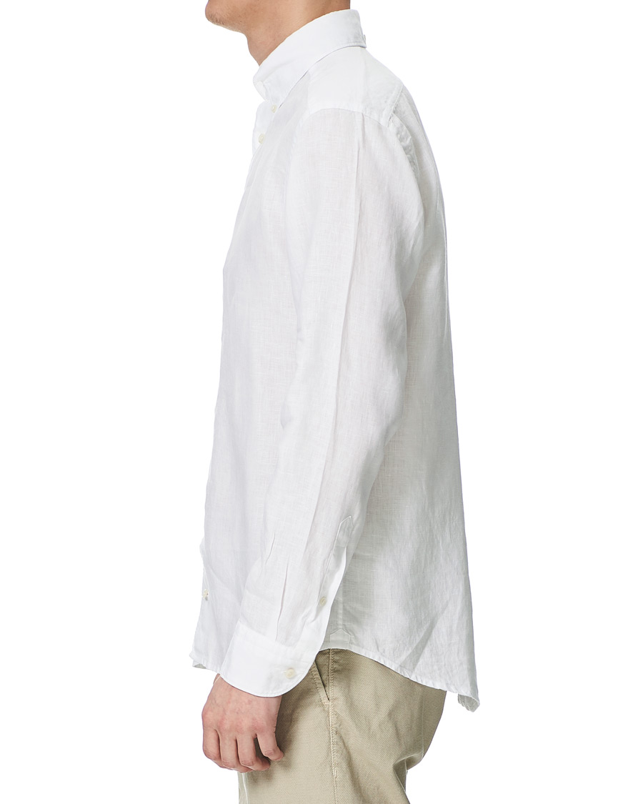 Herre | Skjorter | Eton | Slim Fit Button Down Linen Shirt White