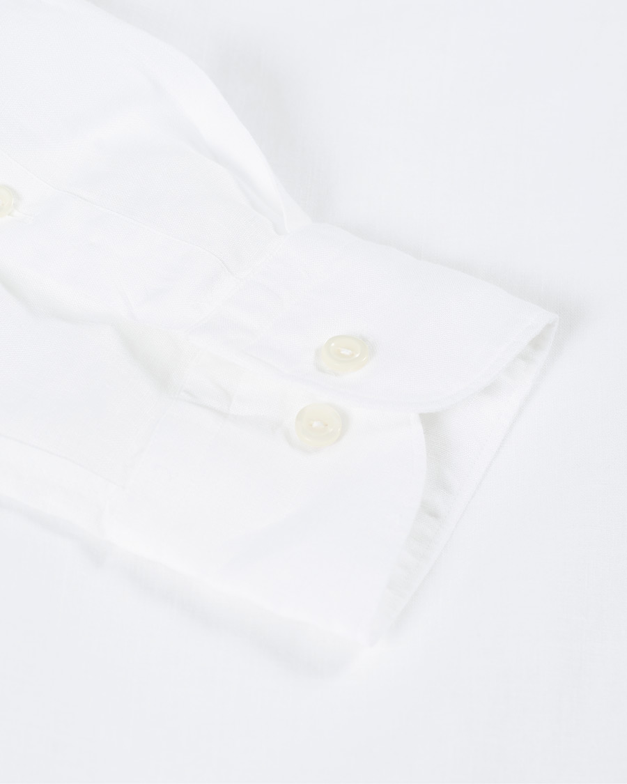 Herre | Skjorter | Eton | Slim Fit Button Down Linen Shirt White