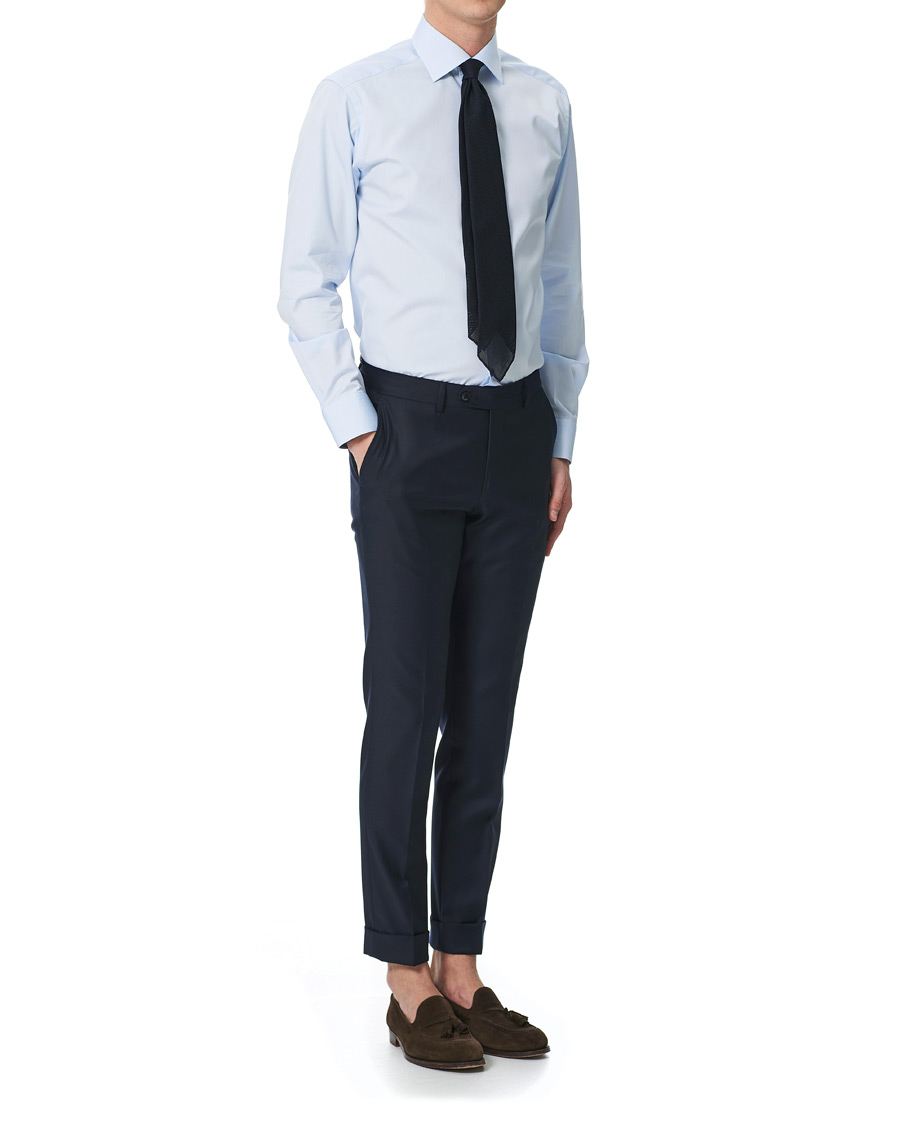 Herre | Skjorter | Eton | Slim Fit Contrast Cut Away Shirt Blue