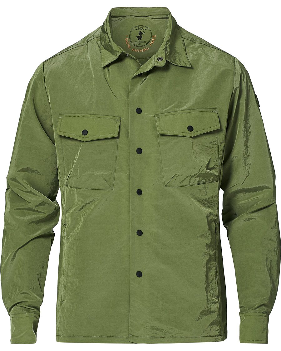 Herre | Skjorter | Save The Duck | Elton Crinkle Nylon Shirt Jacket Cactus Green