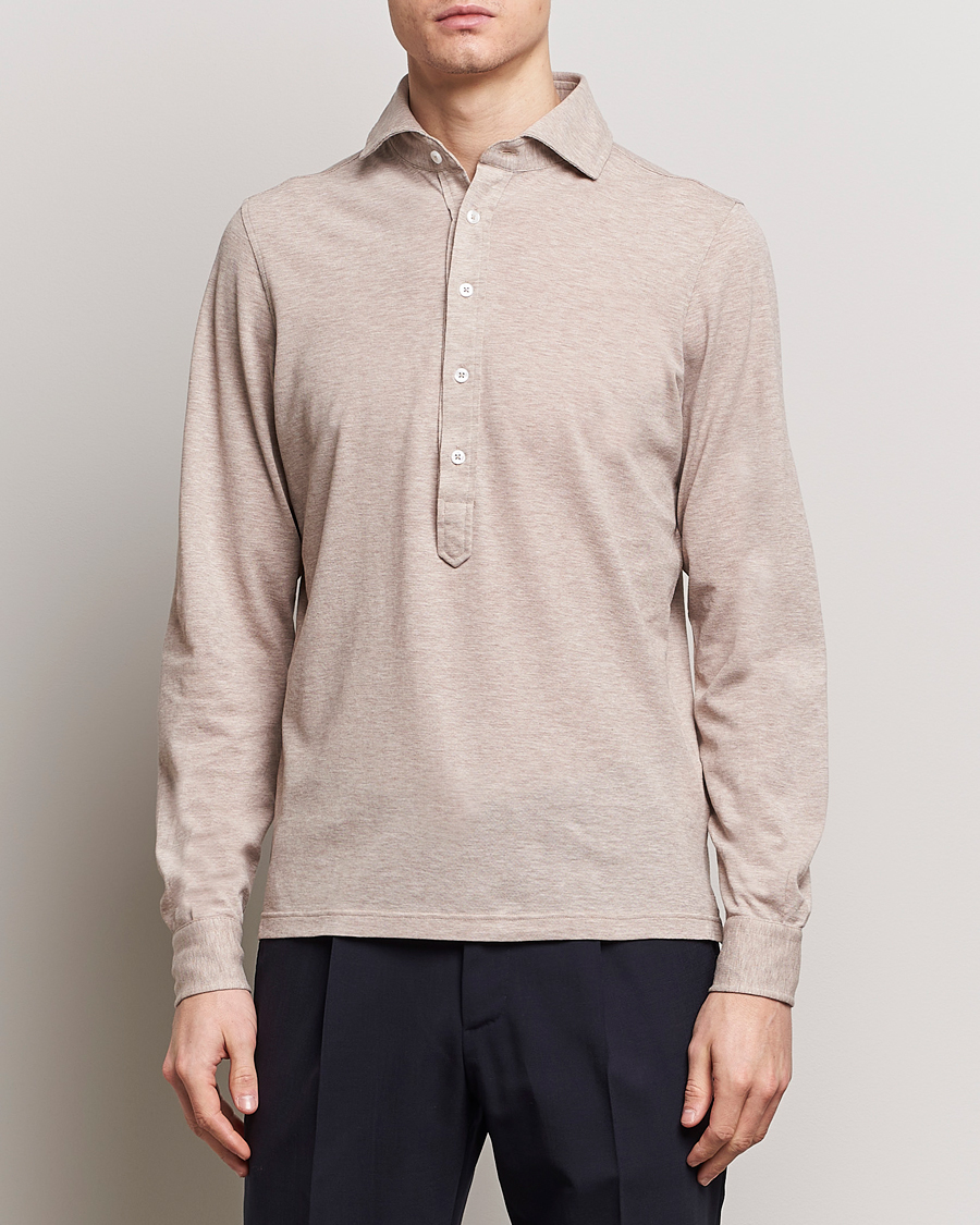 Herre |  | Gran Sasso | Popover Shirt Beige