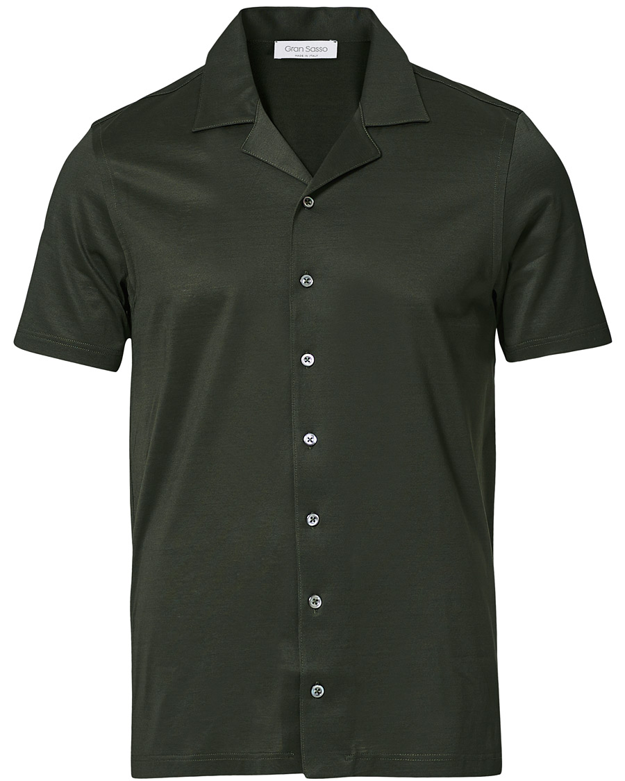 Herre | Pikéer | Gran Sasso | Mercirized Cotton Bowling Shirt Green