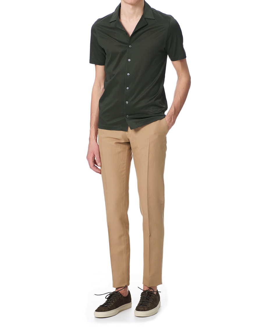 Herre | Pikéer | Gran Sasso | Mercirized Cotton Bowling Shirt Green