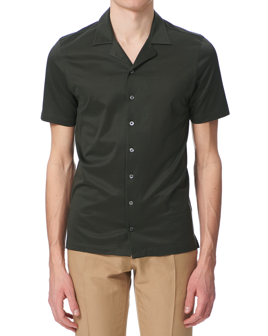Herre | Pikéer | Gran Sasso | Mercirized Cotton Bowling Shirt Green