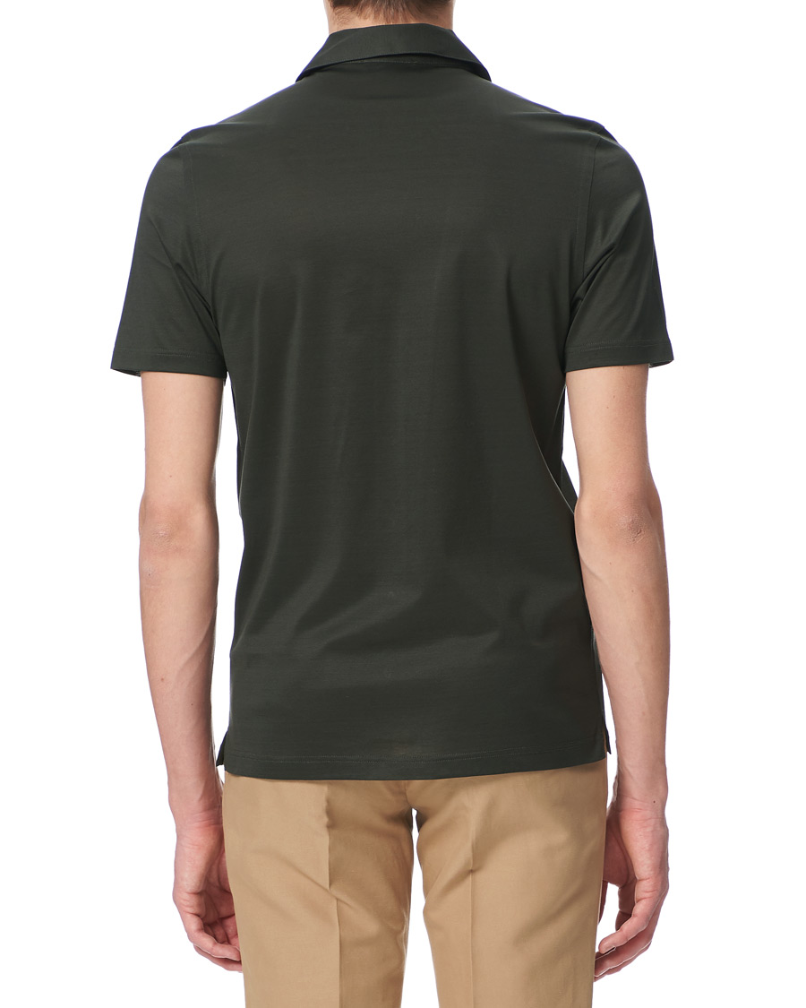 Herre | Pikéer | Gran Sasso | Mercirized Cotton Bowling Shirt Green
