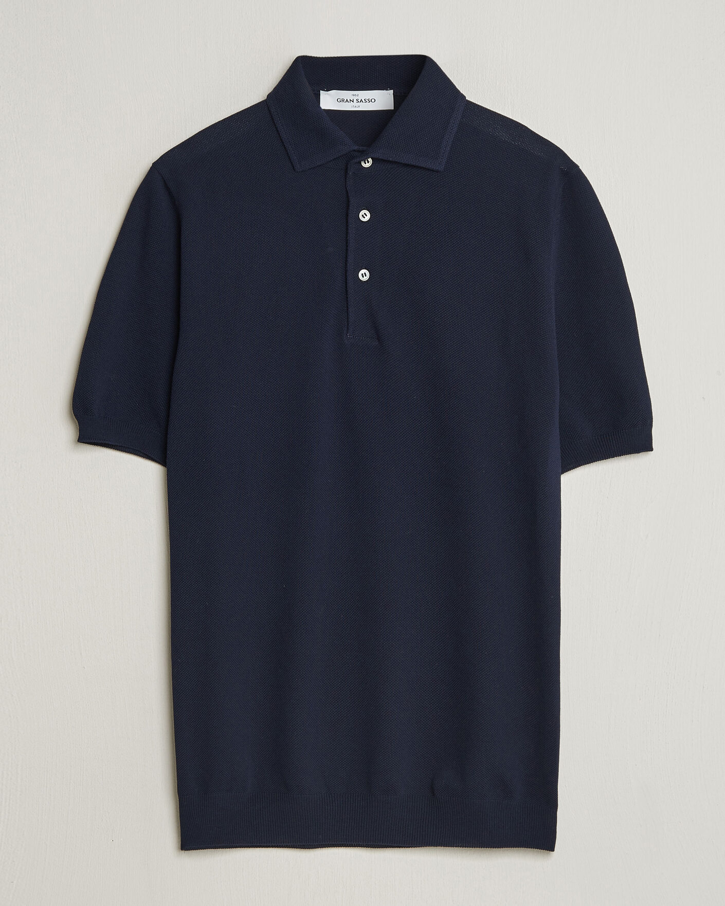 Herre | Pikéer | Gran Sasso | Structured Cotton Polo Navy