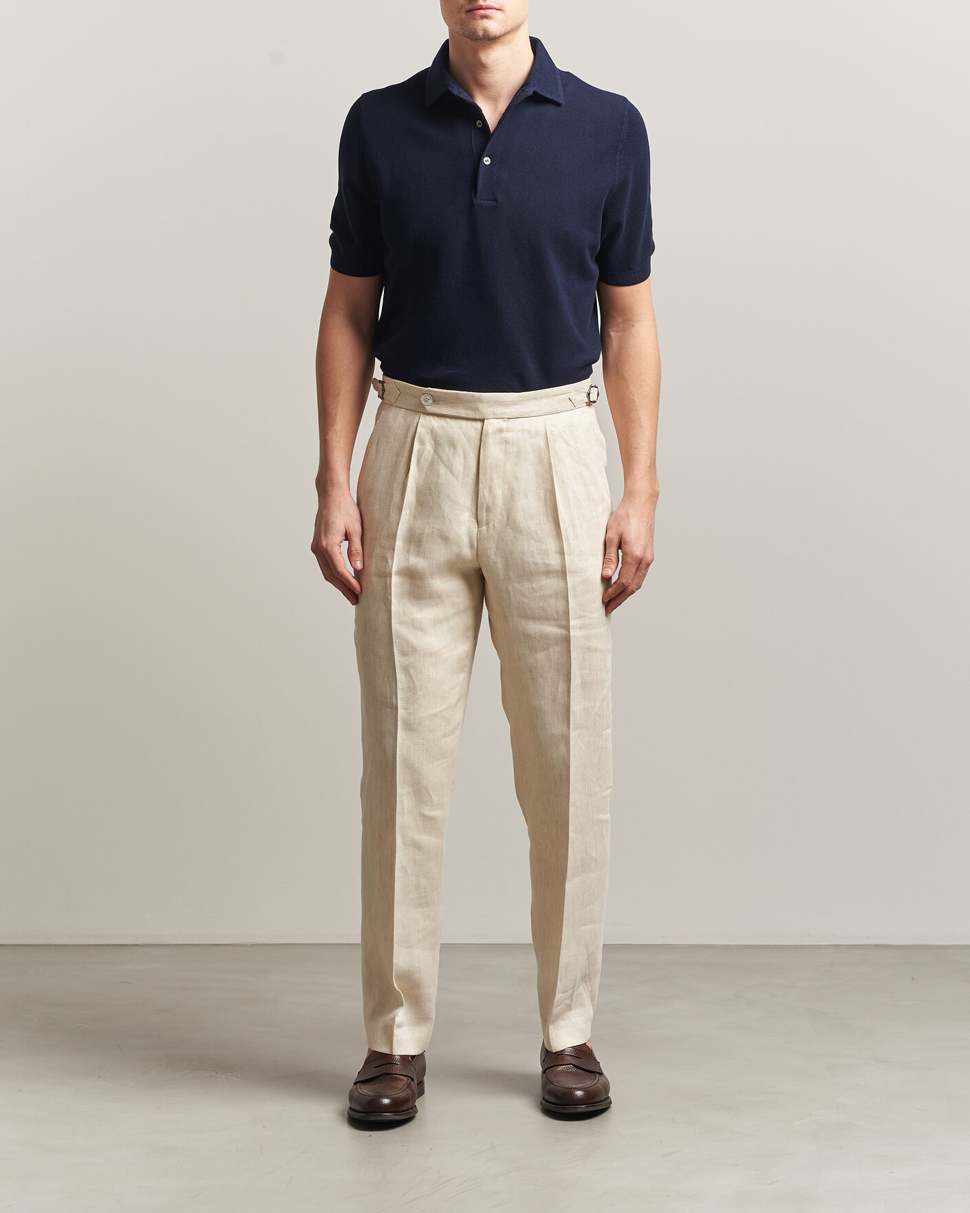 Herre | Pikéer | Gran Sasso | Structured Cotton Polo Navy