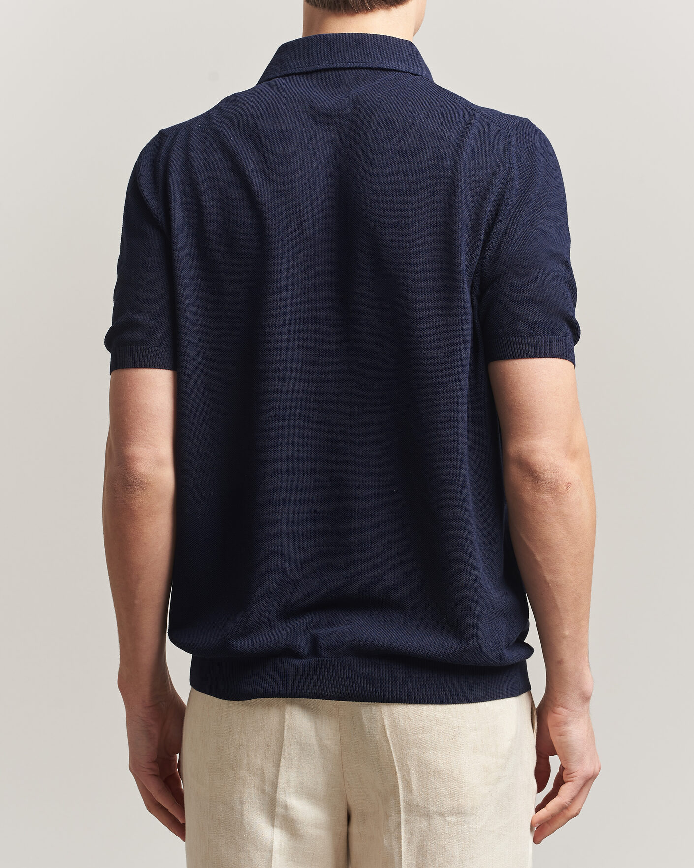 Herre | Pikéer | Gran Sasso | Structured Cotton Polo Navy