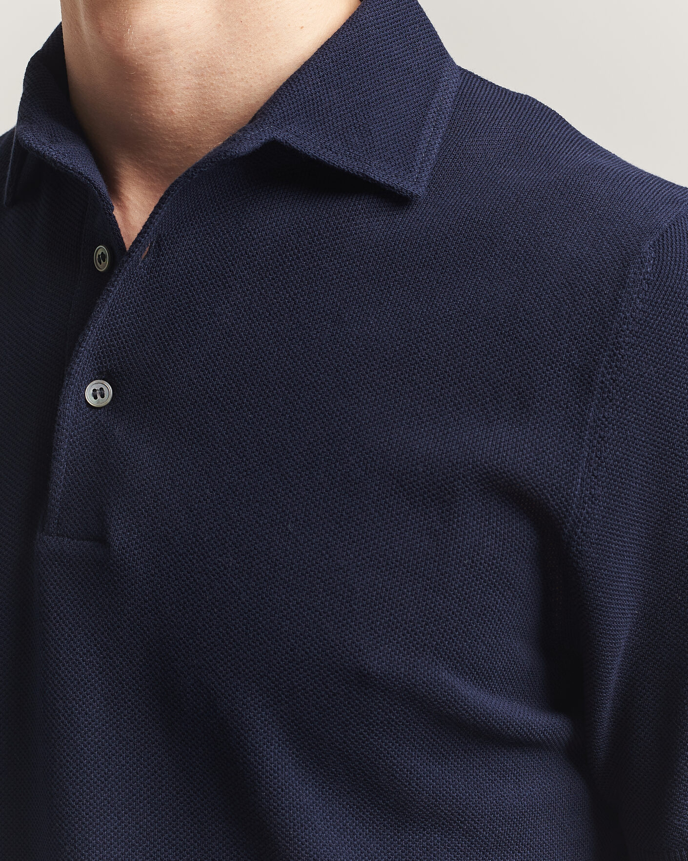 Herre | Pikéer | Gran Sasso | Structured Cotton Polo Navy