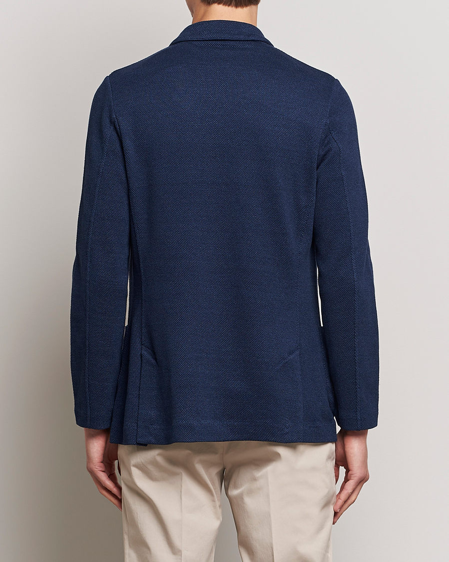Herre | Dressjakker | Gran Sasso | Structured Cotton/Linen Blazer Navy