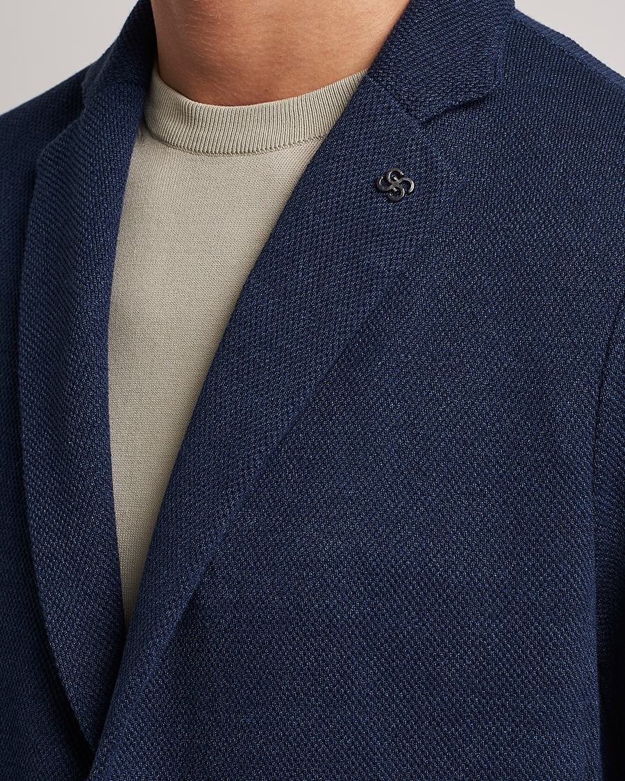 Herre | Dressjakker | Gran Sasso | Structured Cotton/Linen Blazer Navy