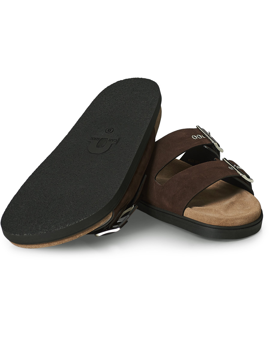 Herre | Car Shoe Sandal Dark Brown Suede | Car Shoe | Sandal Dark Brown Suede