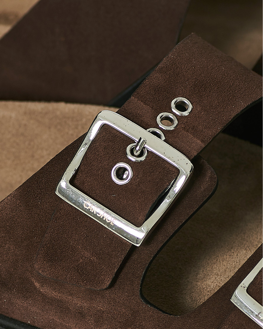 Herre | Car Shoe Sandal Dark Brown Suede | Car Shoe | Sandal Dark Brown Suede