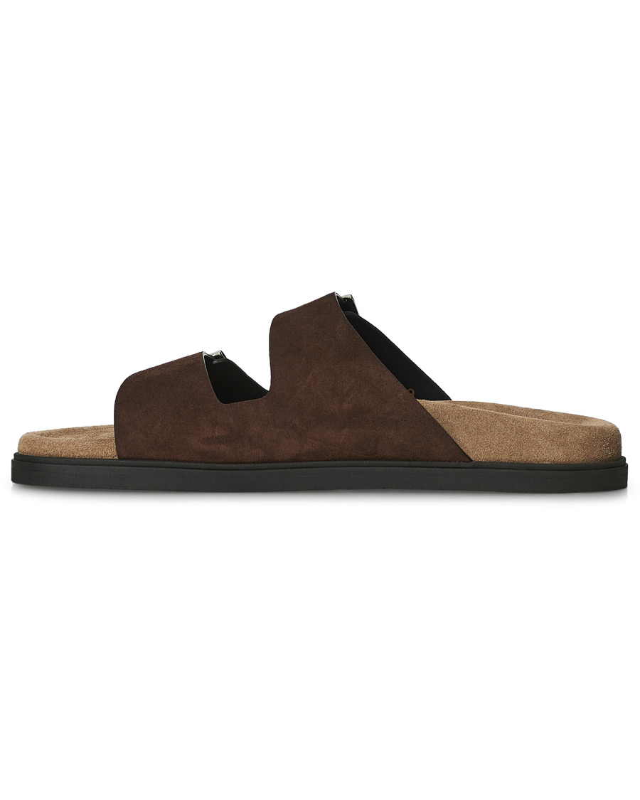 Herre | Car Shoe Sandal Dark Brown Suede | Car Shoe | Sandal Dark Brown Suede