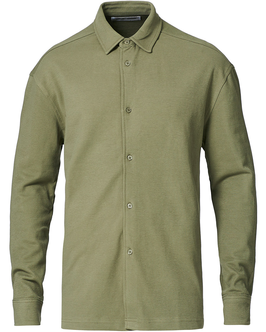 Herre | Gensere | Samsøe Samsøe | Samsøe & Samsøe Abuto Cotton Piquet Shirt Deep Lichen Green