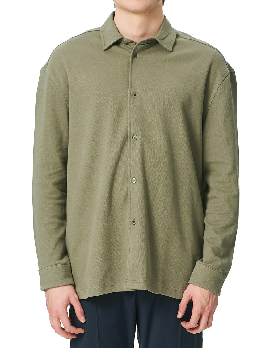 Herre | Gensere | Samsøe Samsøe | Samsøe & Samsøe Abuto Cotton Piquet Shirt Deep Lichen Green