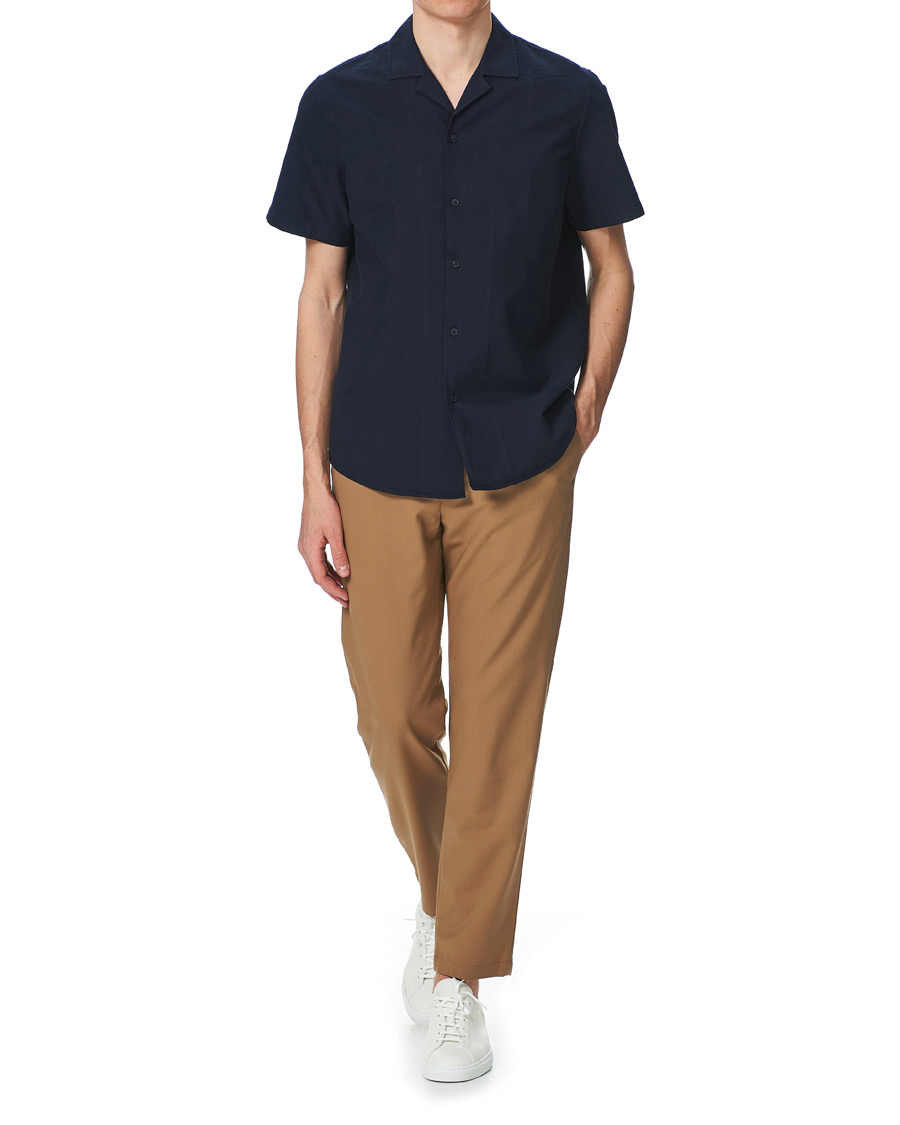 Herre | Skjorter | Samsøe Samsøe | Samsøe & Samsøe Einar Cotton Short Sleeve Resort Shirt Night Sky