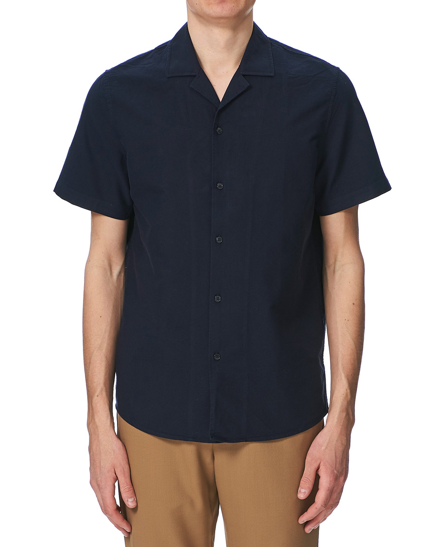 Herre | Skjorter | Samsøe Samsøe | Samsøe & Samsøe Einar Cotton Short Sleeve Resort Shirt Night Sky