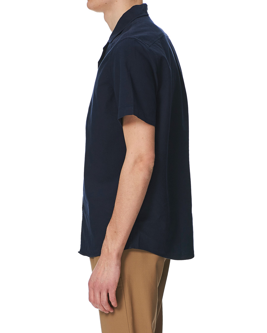 Herre | Skjorter | Samsøe Samsøe | Samsøe & Samsøe Einar Cotton Short Sleeve Resort Shirt Night Sky