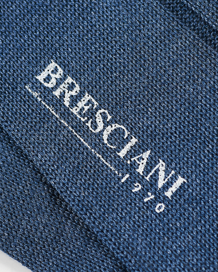Herre | Undertøy | Bresciani | Wide Ribbed Cotton Socks Denim Melange