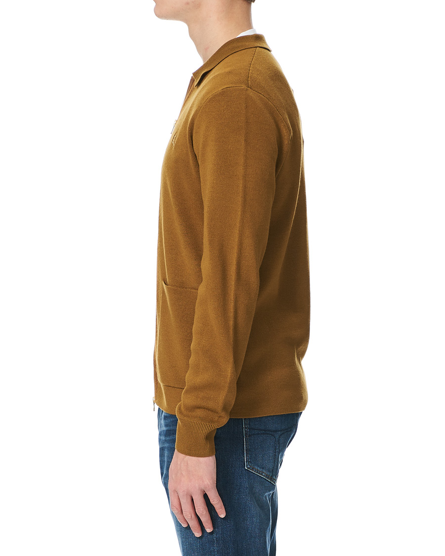 Herre | Gensere | Fred Perry | Zip Through Cardigan Dark Caramel