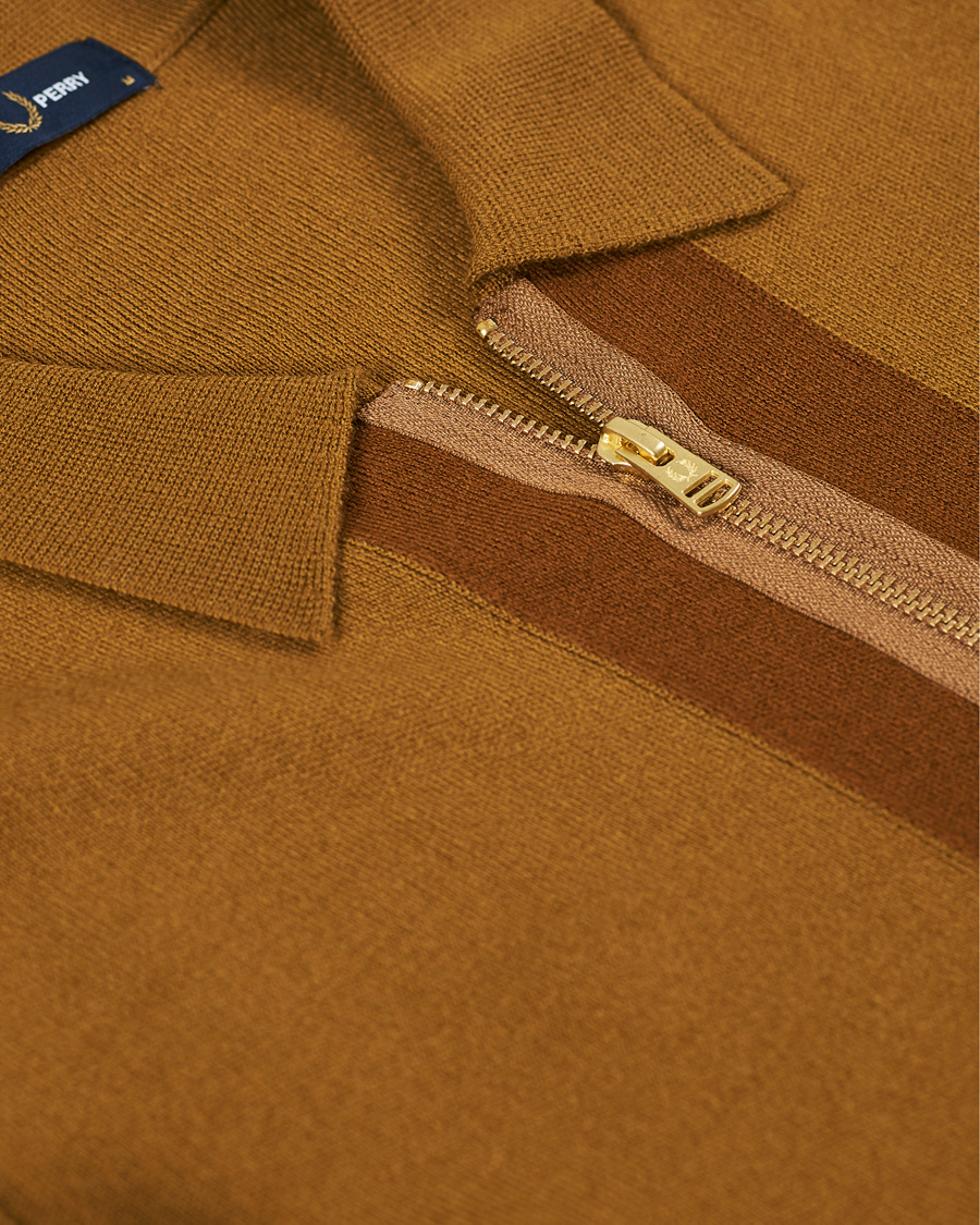 Herre | Gensere | Fred Perry | Zip Through Cardigan Dark Caramel
