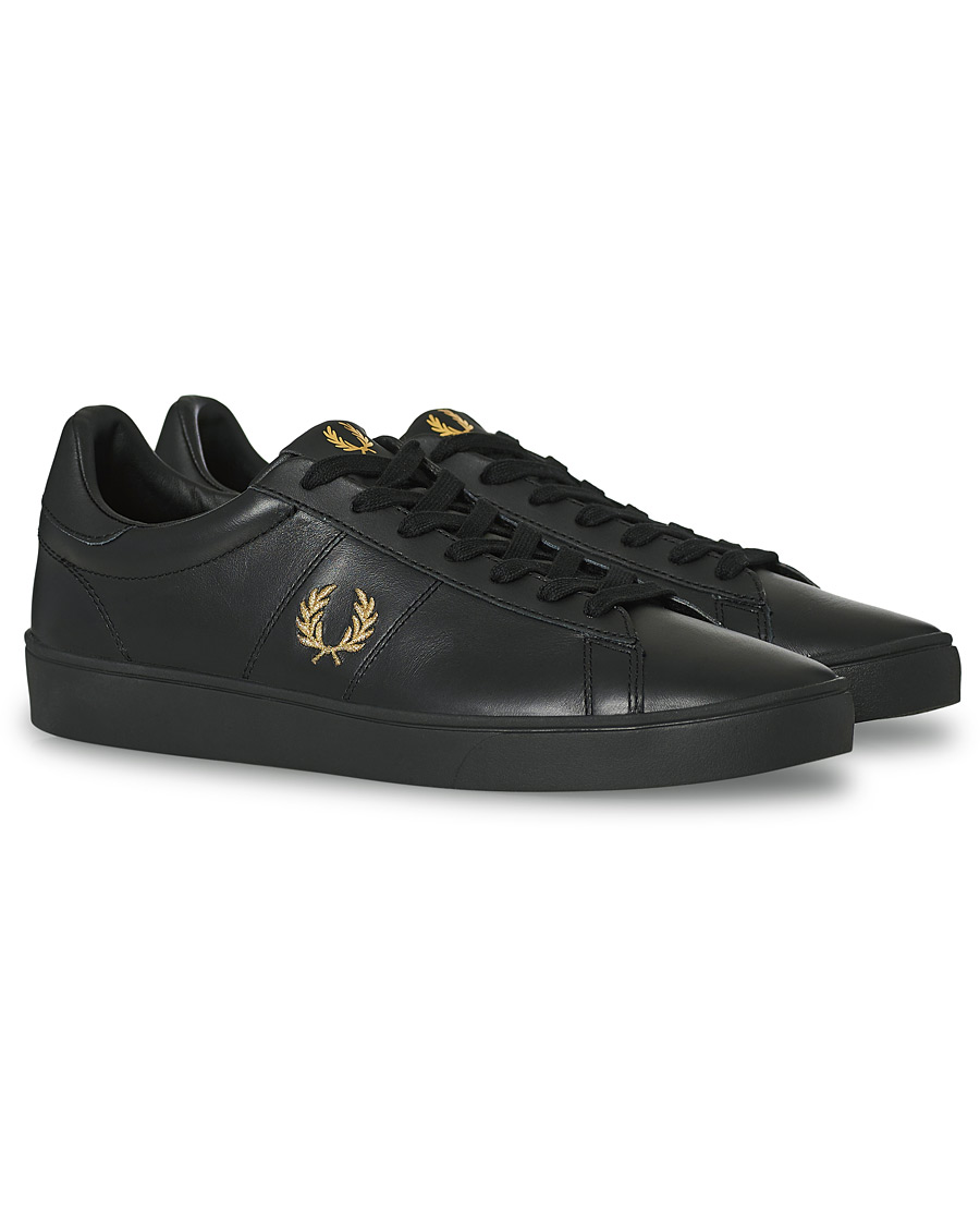 Herre | Fred Perry Spencer Leather Sneaker Black/Gold | Fred Perry | Spencer Leather Sneaker Black/Gold