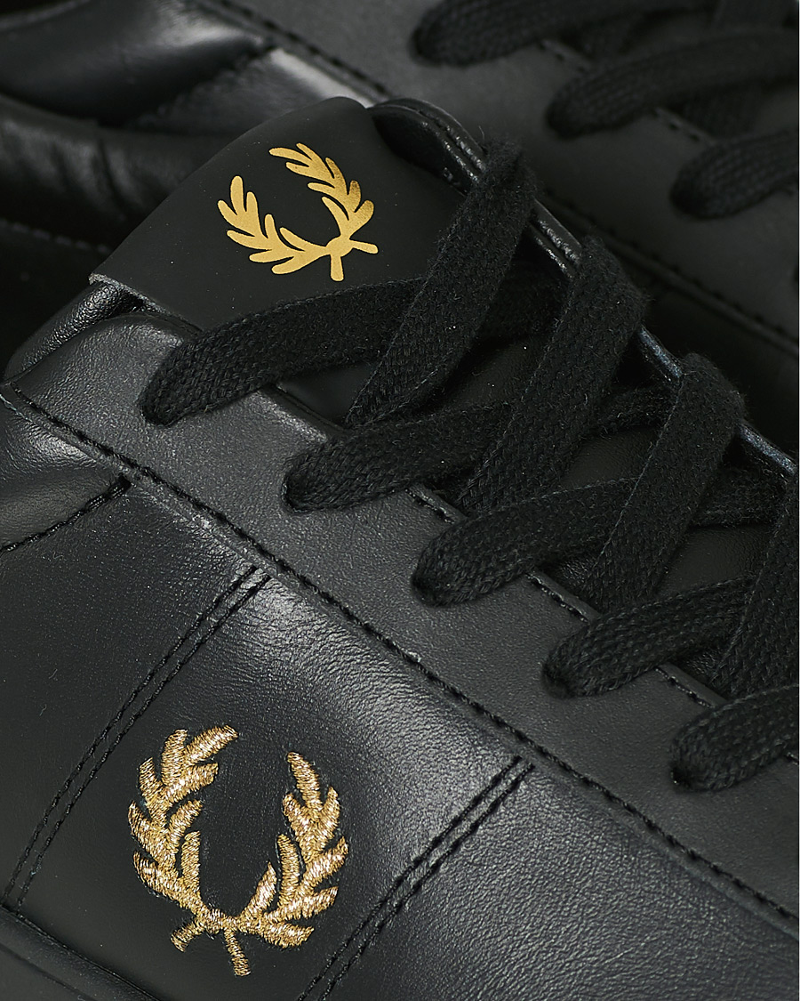 Herre | Fred Perry Spencer Leather Sneaker Black/Gold | Fred Perry | Spencer Leather Sneaker Black/Gold