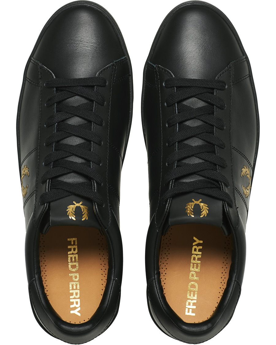 Herre | Fred Perry Spencer Leather Sneaker Black/Gold | Fred Perry | Spencer Leather Sneaker Black/Gold