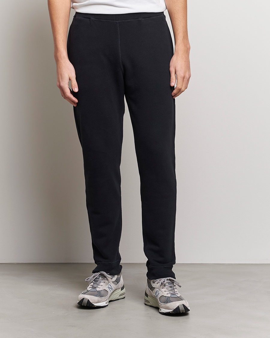 Herre | Loungewear | Sunspel | Cotton Loopback Track Pants Black