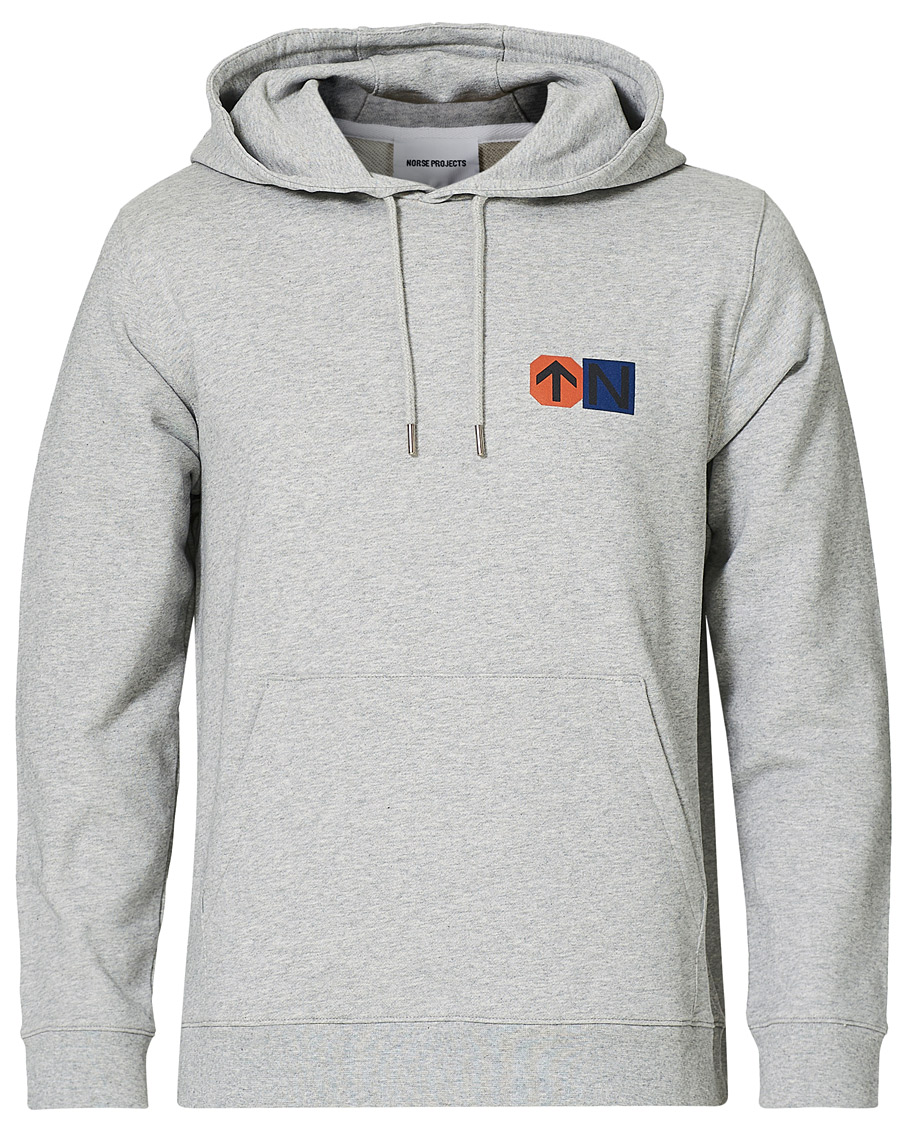 Herre | Gensere | Norse Projects | Vagn Colab Logo Hood Light Grey Mel