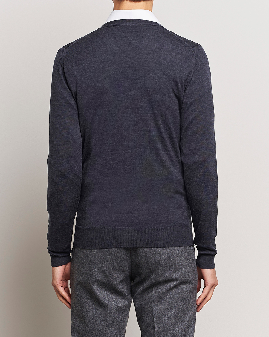 Herre | Gensere | John Smedley | Petworth Extra Fine Merino Cardigan Hepburn Smoke