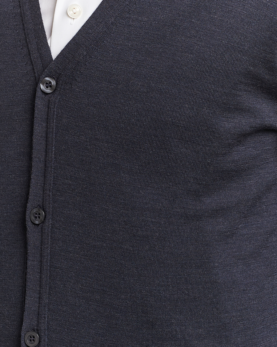 Herre | Gensere | John Smedley | Petworth Extra Fine Merino Cardigan Hepburn Smoke
