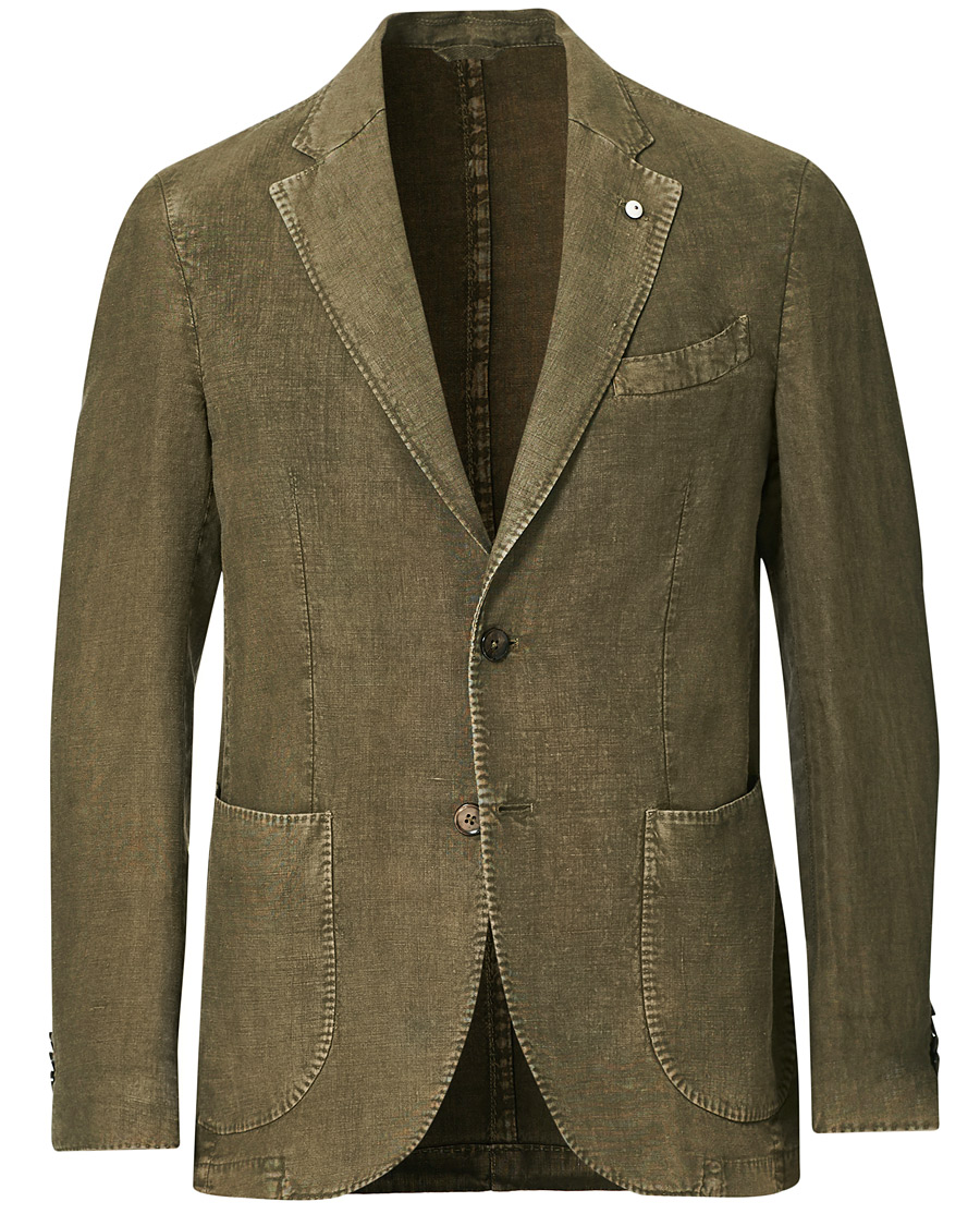 Herre | Dressjakker | L.B.M. 1911 | Jack Regular Fit Linen Blazer Moss Green