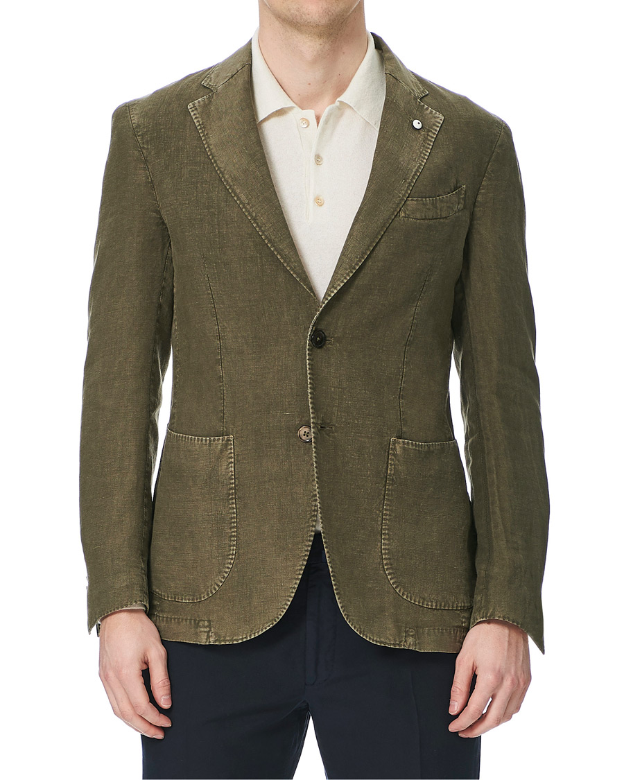 Herre | Dressjakker | L.B.M. 1911 | Jack Regular Fit Linen Blazer Moss Green
