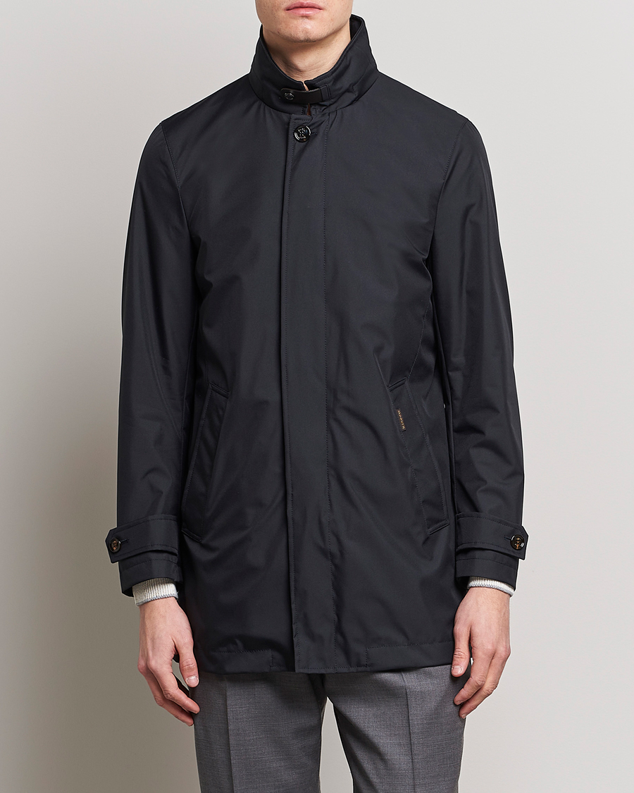 Herre | Dressede jakker | MooRER | Waterproof Car Coat Navy