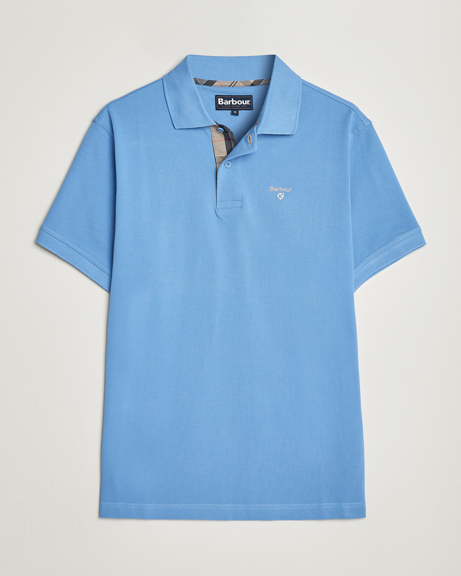Herre | Pikéer | Barbour Lifestyle | Tartan Pique Polo Delft Blue