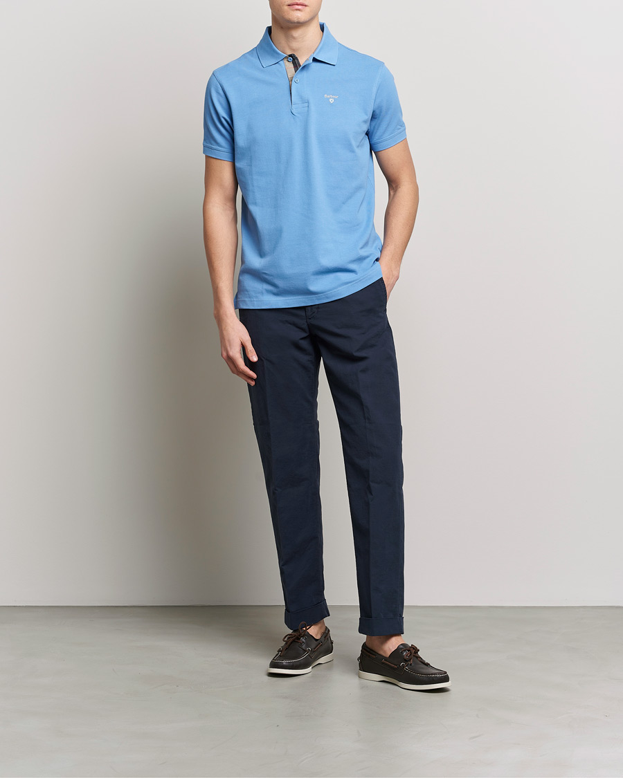Herre | Pikéer | Barbour Lifestyle | Tartan Pique Polo Delft Blue