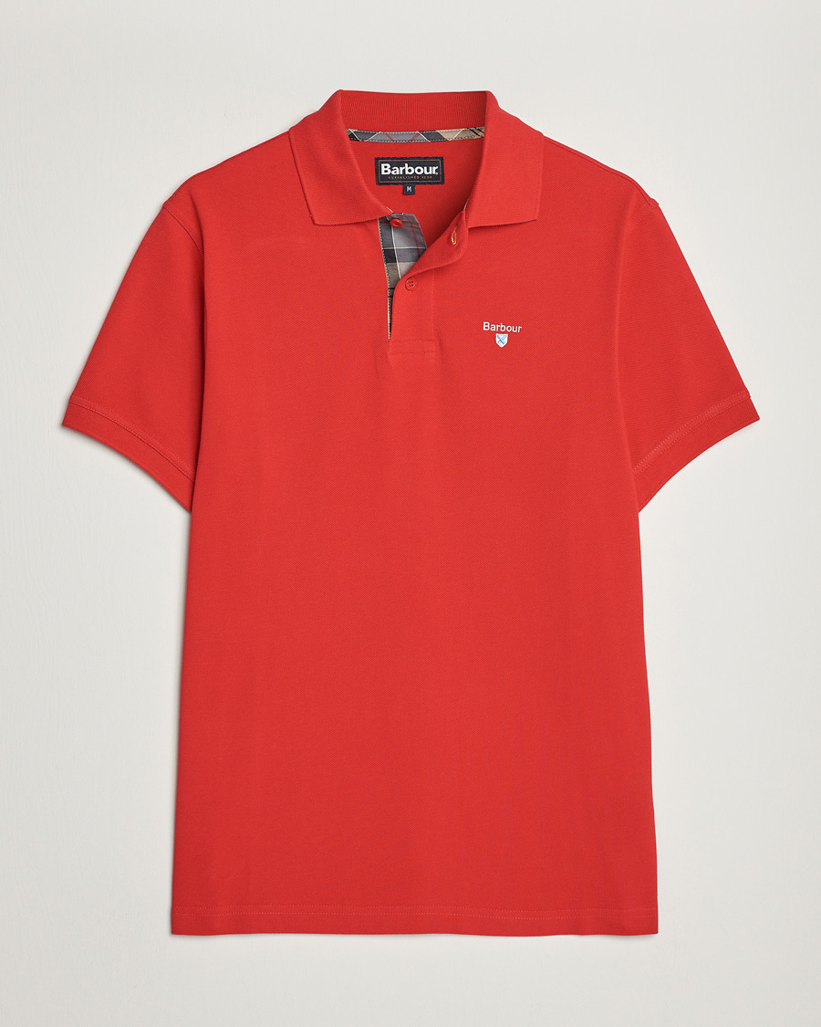 Herre | Pikéer | Barbour Lifestyle | Tartan Pique Polo Red