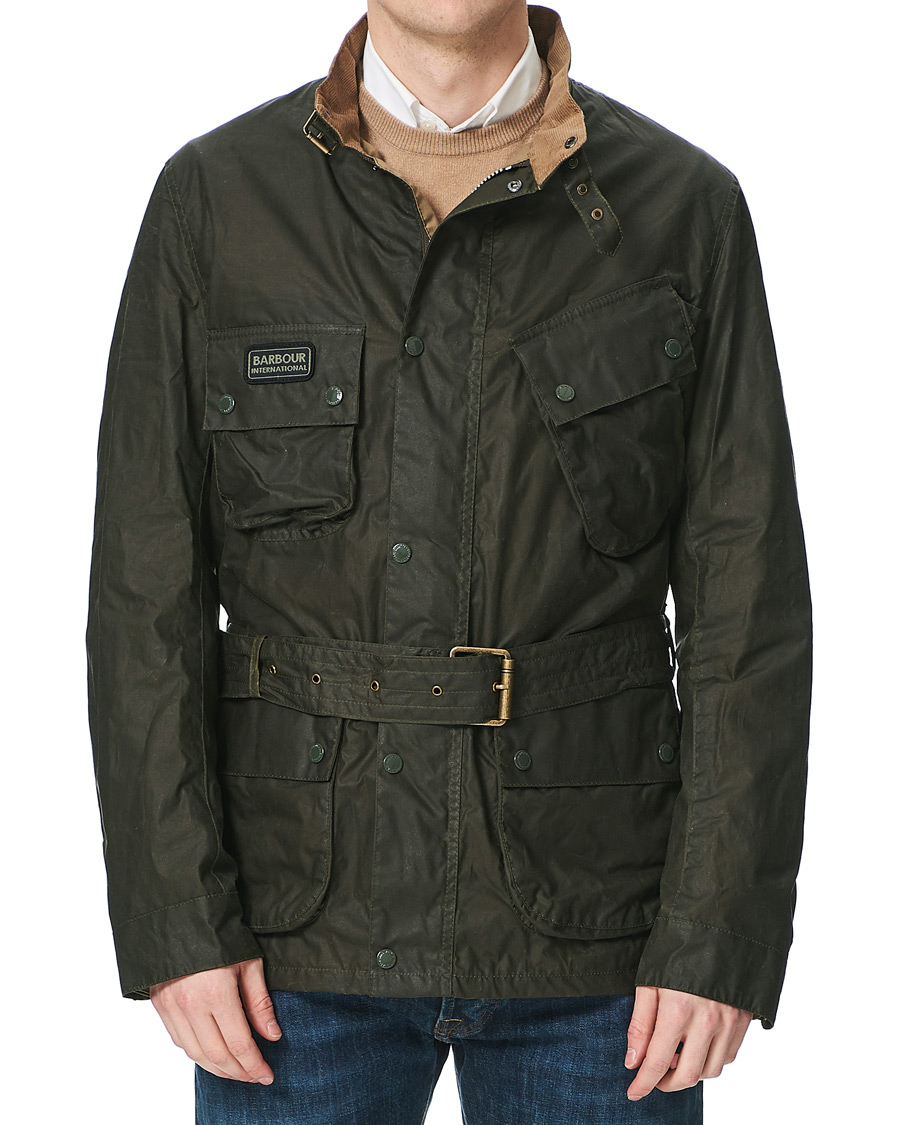 Herre | Jakker | Barbour International | Lightweight Slim Wax Jacket Archive Olive