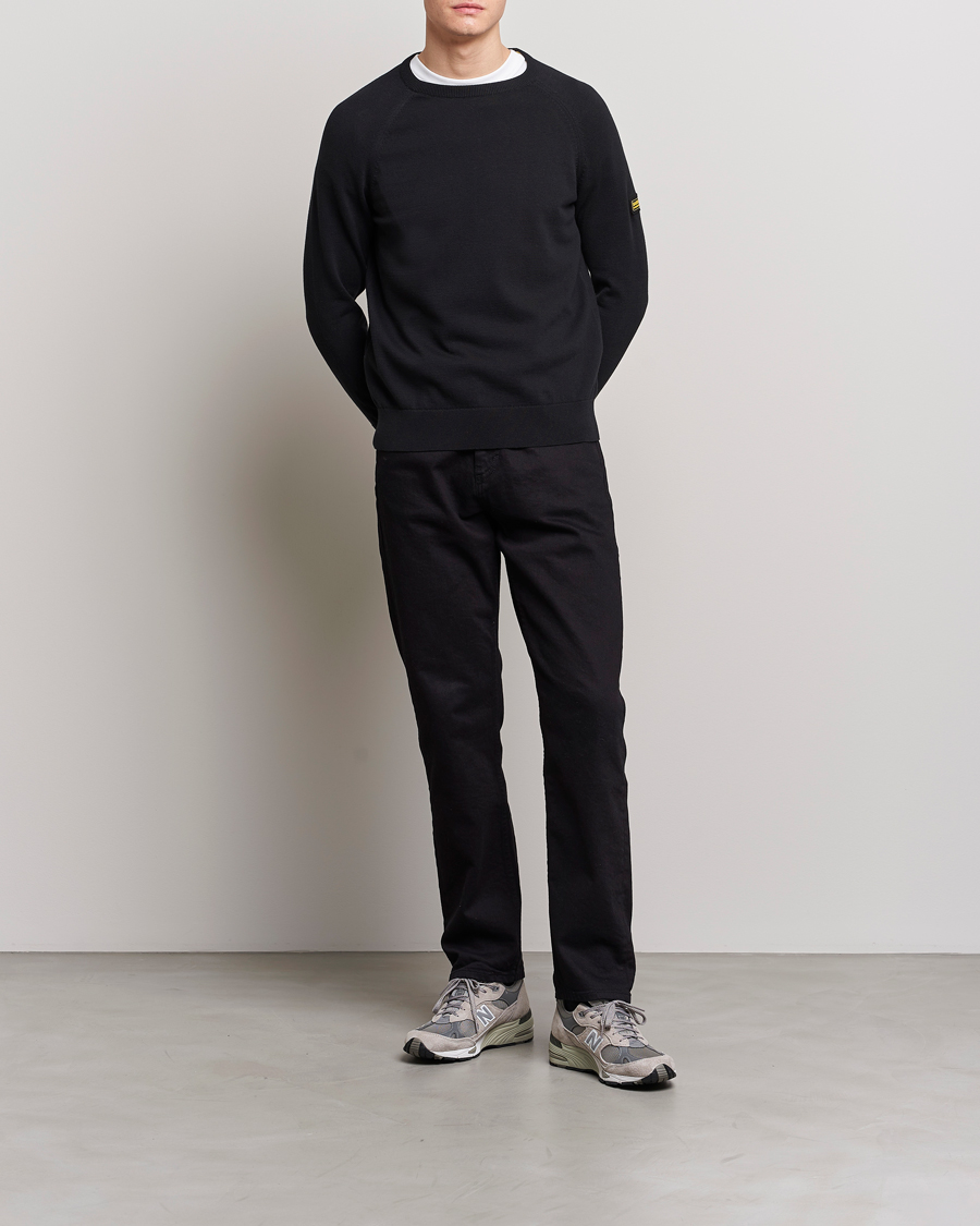Herre | Gensere | Barbour International | Cotton Crew Knit Black