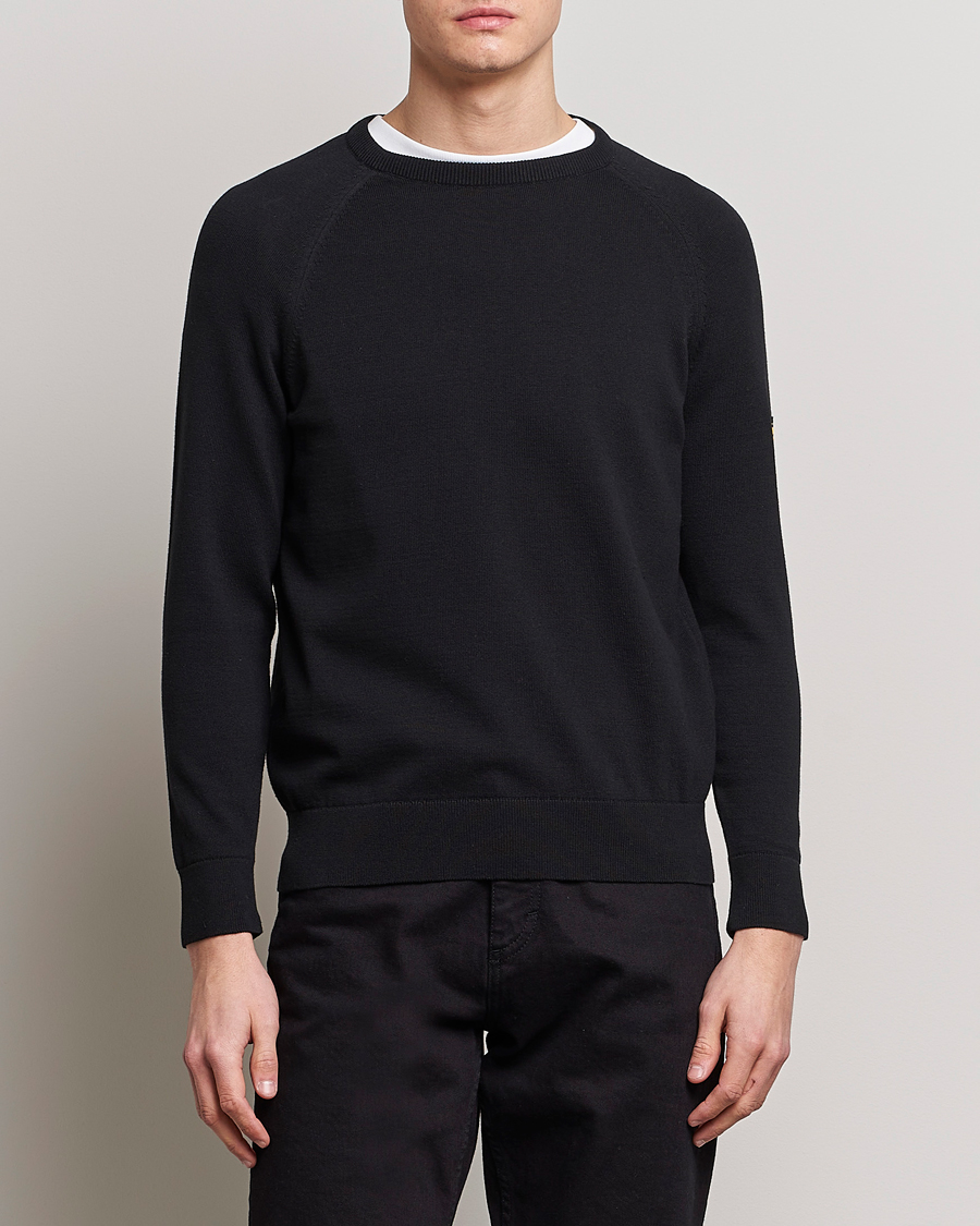 Herre | Strikkede gensere | Barbour International | Cotton Crew Knit Black